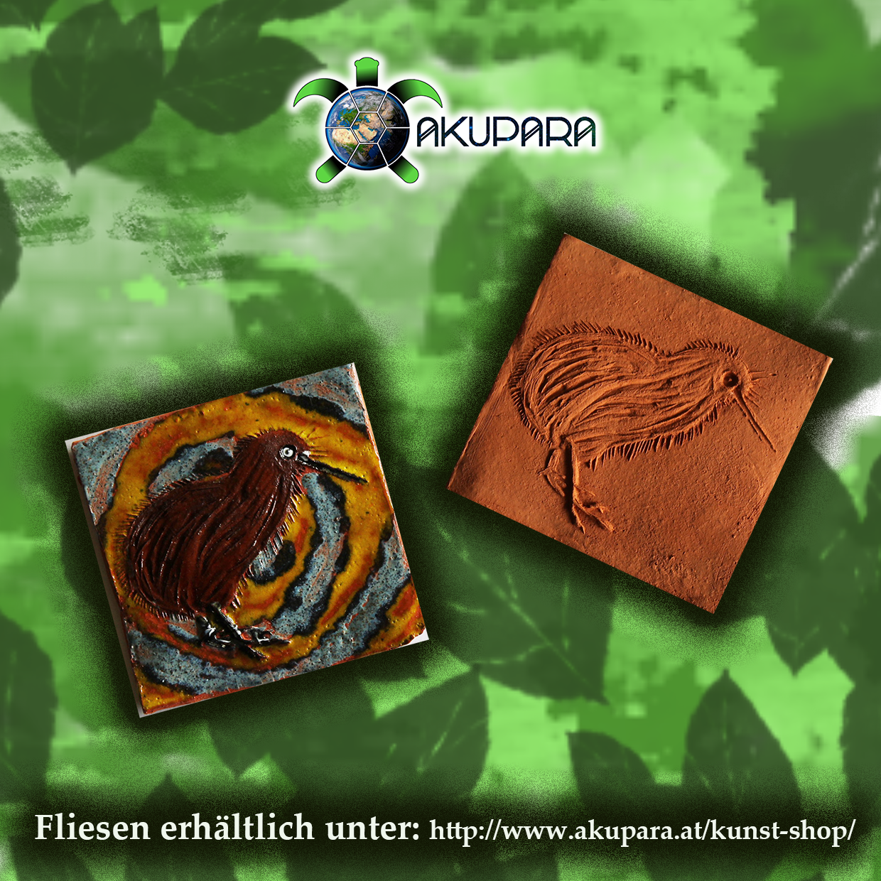 AKUPARA-Tierschutz-Artenschutz-Natruschutz-oesterreich-kunst-shop-fliese-kiwi Fliesenmotiv Kiwi