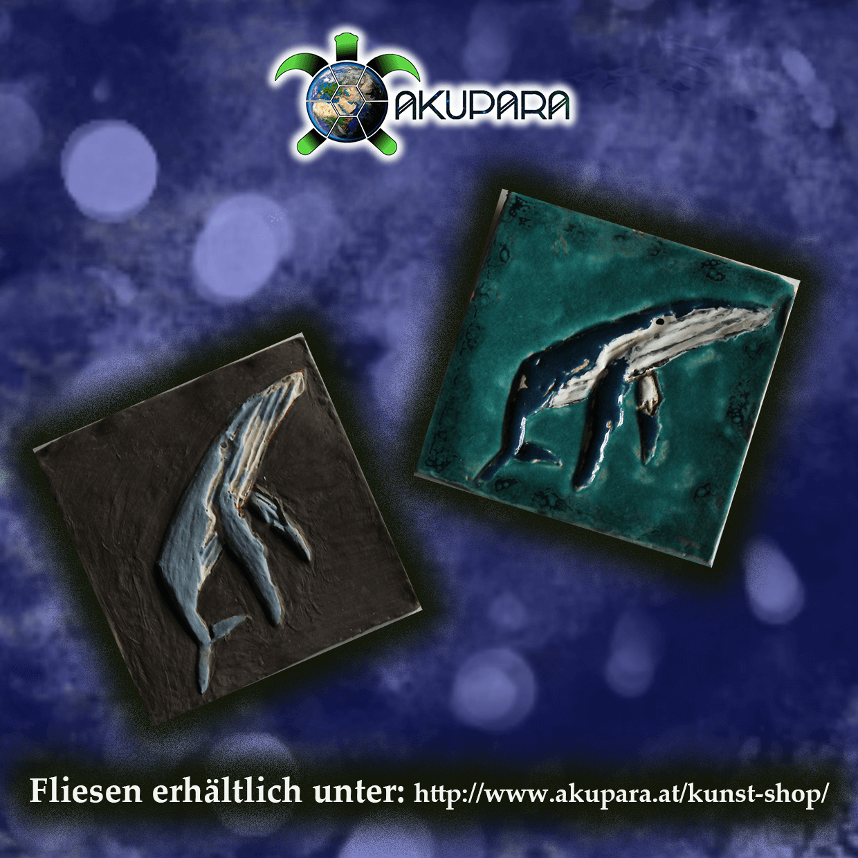 AKUPARA-Tierschutz-Artenschutz-Natruschutz-oesterreich-kunst-shop-fliese-buckelwal Fliesenmotiv Buckelwal