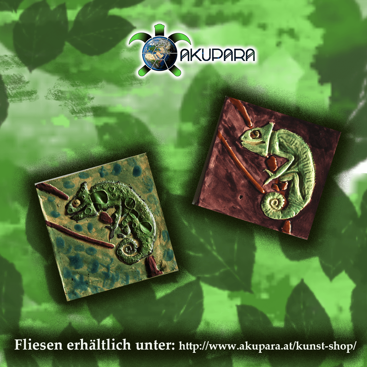AKUPARA-Tierschutz-Artenschutz-Natruschutz-oesterreich-kunst-shop-fliese-chamaeleon Fliesenmotiv Chamäleon