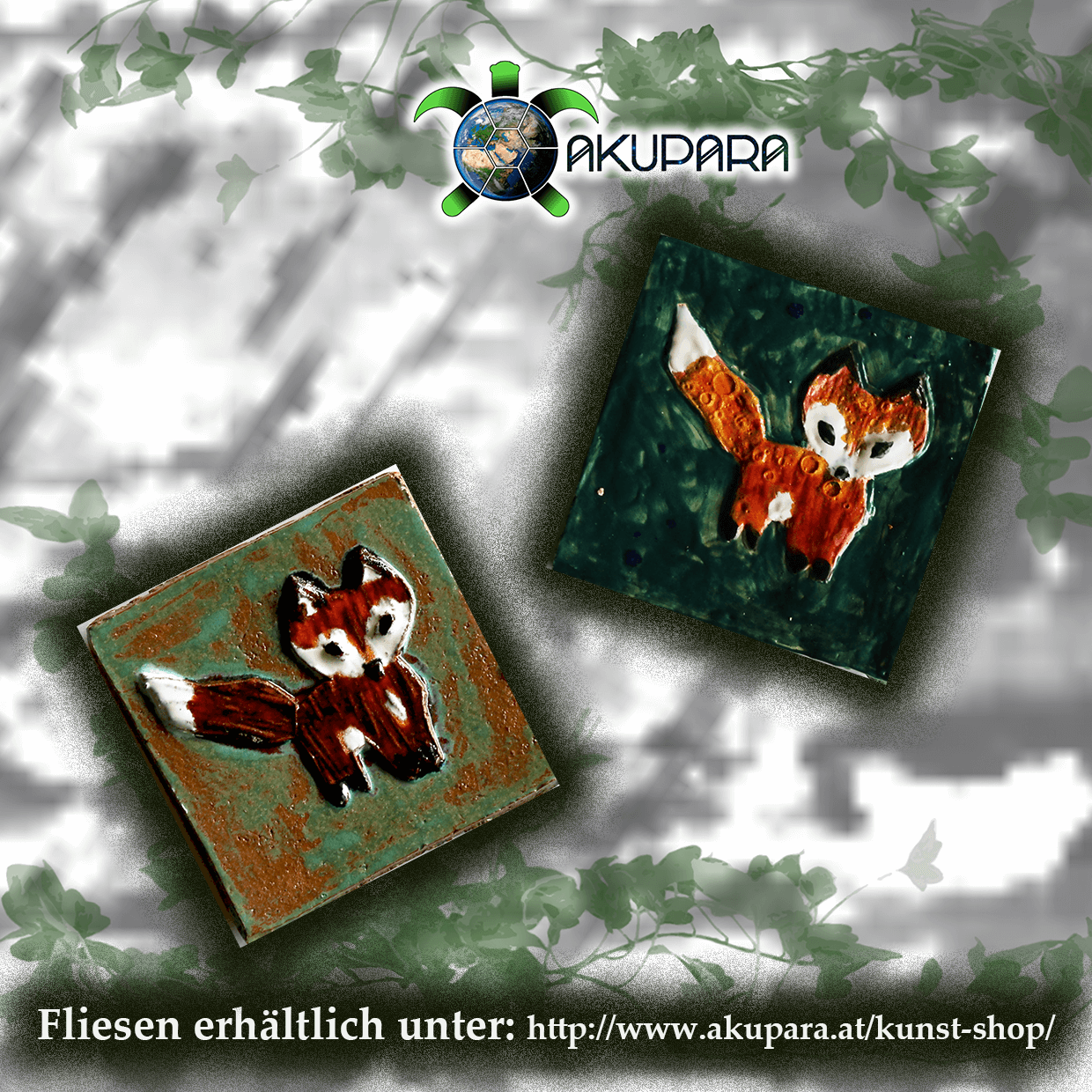 AKUPARA-Tierschutz-Artenschutz-Natruschutz-oesterreich-kunst-shop-fliese-fuchs Fliesenmotiv Fuchs