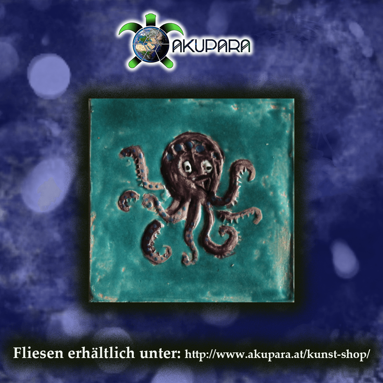 AKUPARA-Tierschutz-Artenschutz-Natruschutz-oesterreich-kunst-shop-fliese-oktopus Oktopus