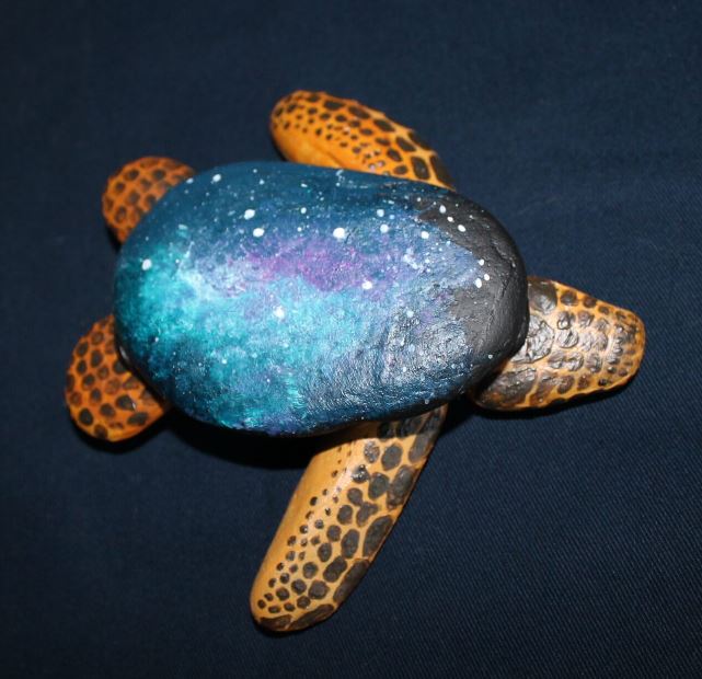 Steinschildkröte mit Galaxiepanzer