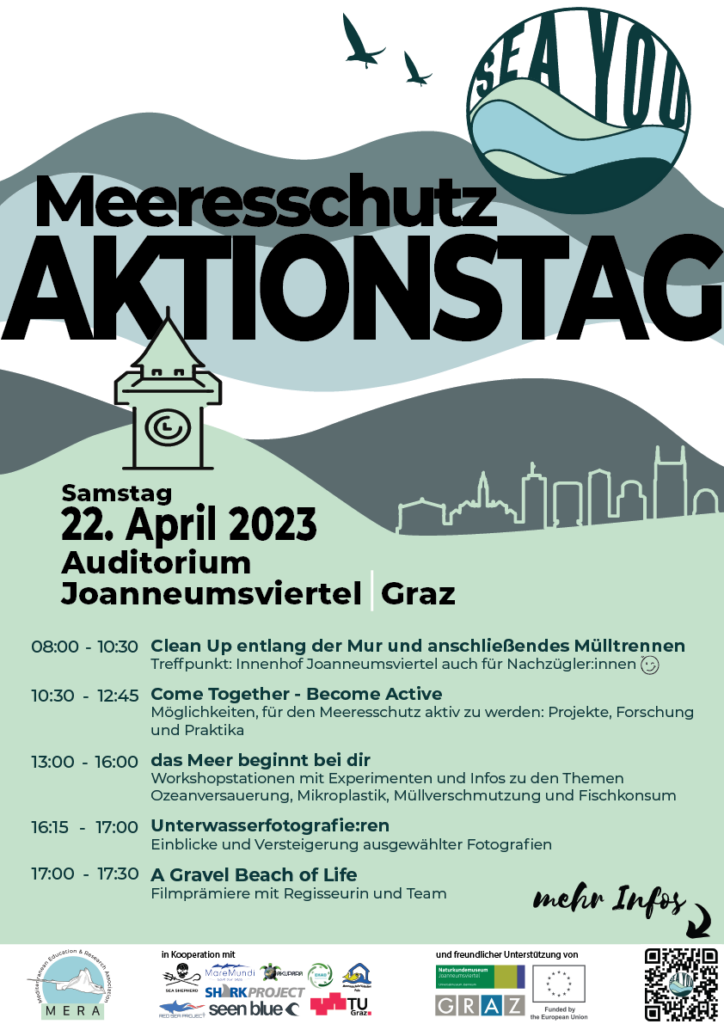 Programm Meeresschutzaktion 22.04.2023 in Graz von der Organisation MERA